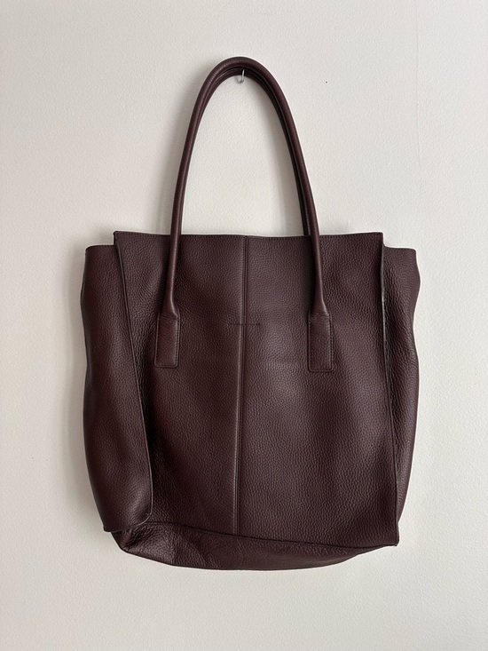 Banana Republic Handbags - Banana Republic Genuine Leather Large Tote Bag Handbag Collection Deep Plum
